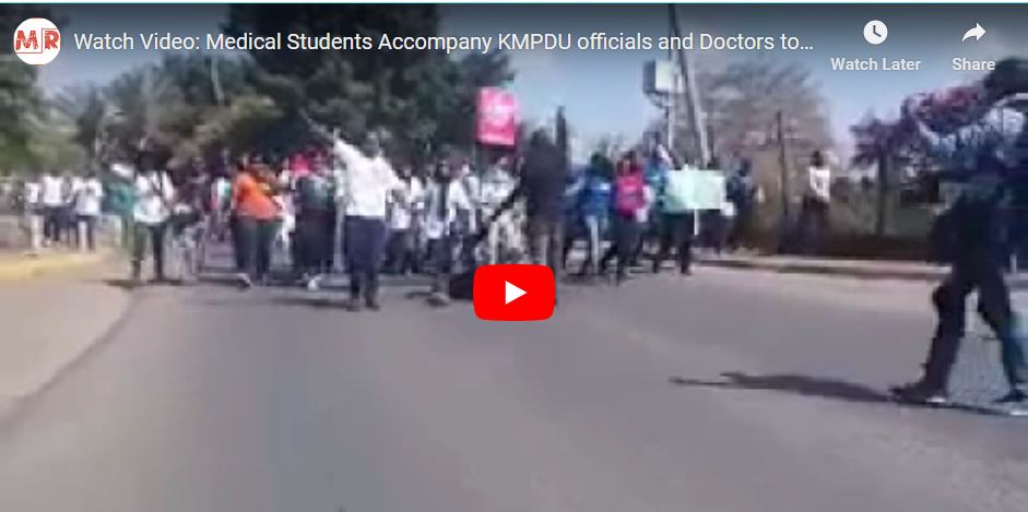 Medical Students Accompany KMPDU officials and Doctors to Milimani Law Courts